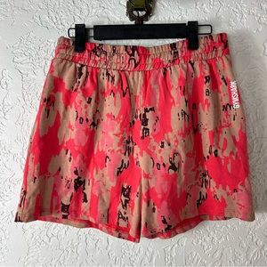 GYMSHARK | Red Pink Camo Jersey Athletic Shorts Size S